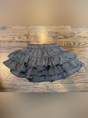 aerie Black Layered Ruffled  Skirt